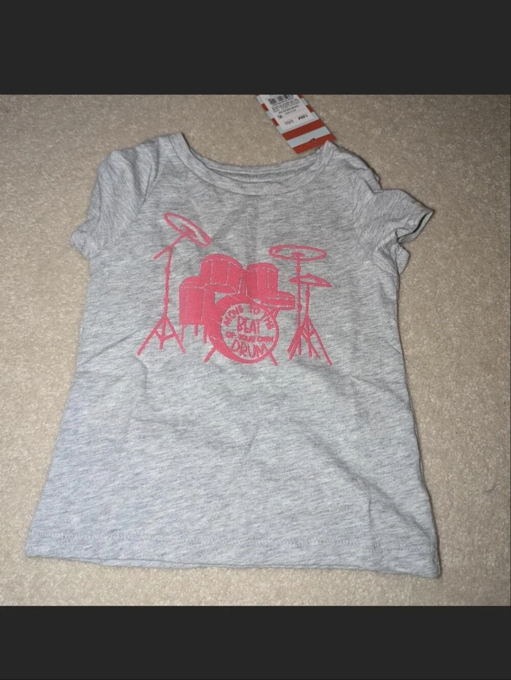 nwt cat & jack drum t-shirt sz 18m
